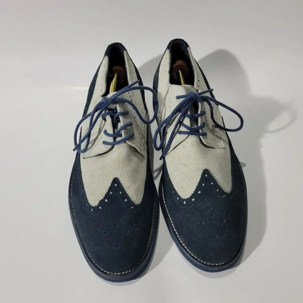 Joseph Abboud Collection Mens Suede Leather Wingtip Dress shoes Sz 8.5